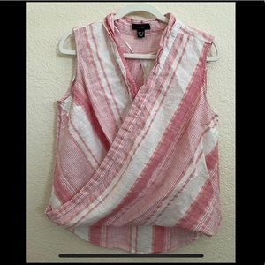 Pink stripe wrap tank